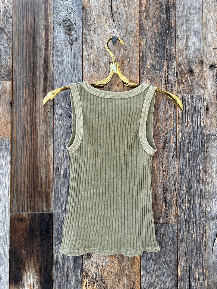 Project Social T Cooper Sweater Rib Tank Olive