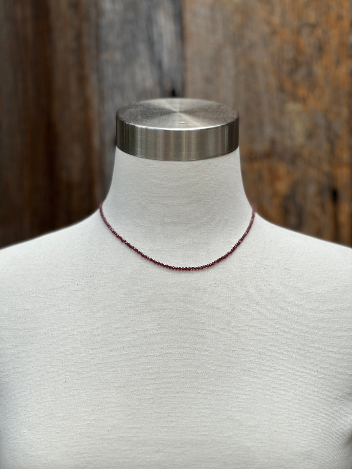 Radiant Malas Tiny Intention Necklace Garnet 16"