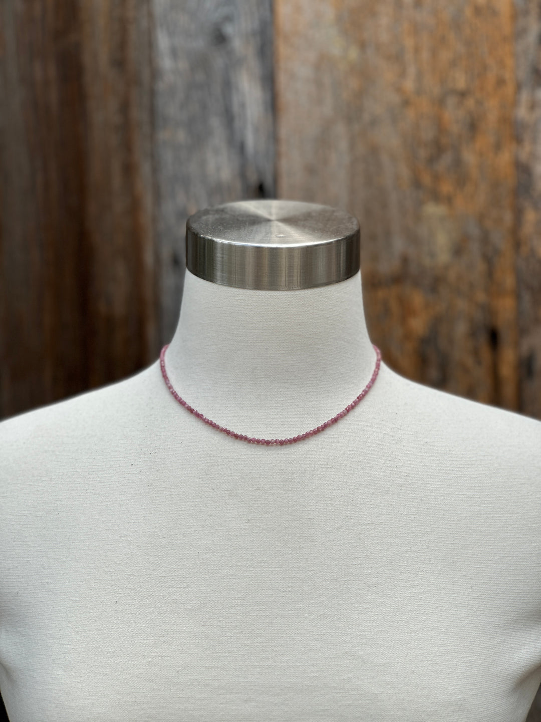 Radiant Malas Tiny Intention Necklace Pink Tourmaline 16"