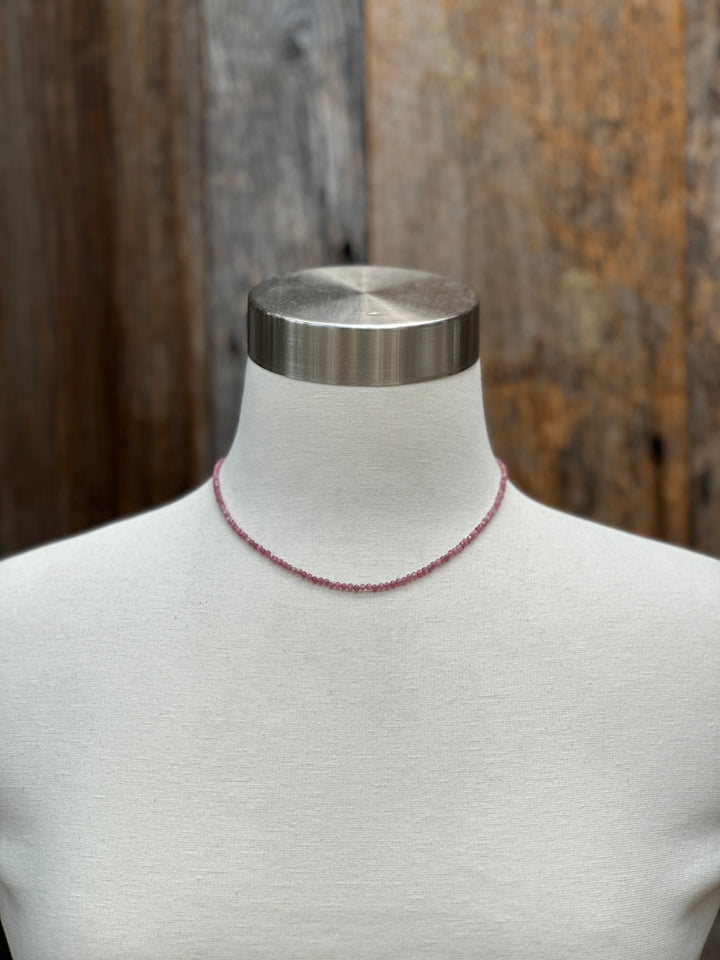 Radiant Malas Tiny Intention Necklace Pink Tourmaline 16"