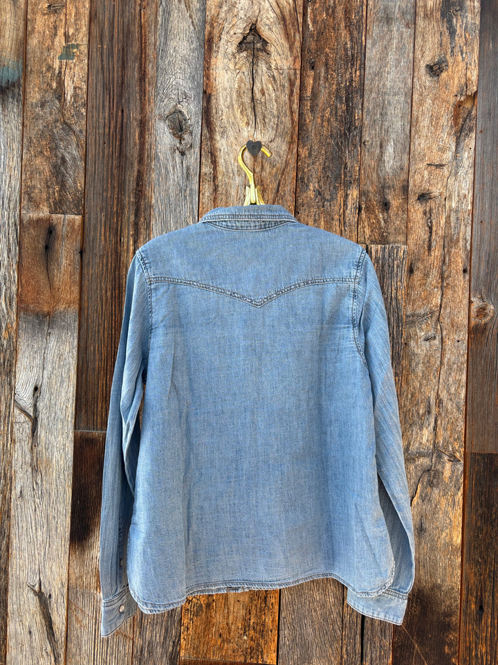 Lilla P Denim Button Down Blue Wash