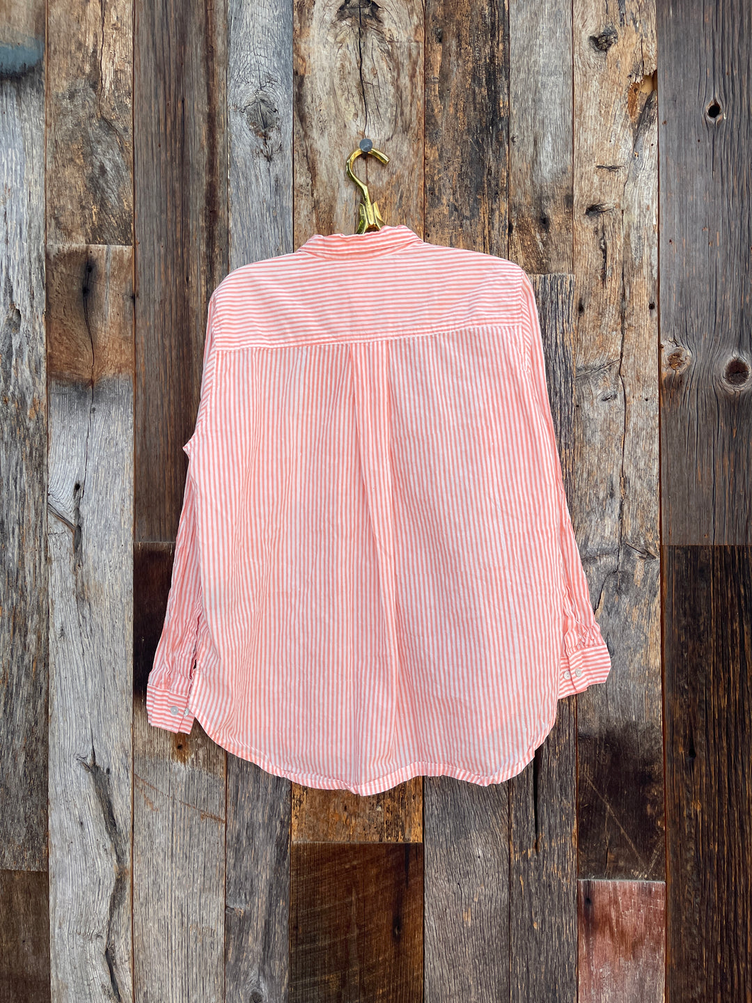 ...and for good Stripe LS Boyfriend Shirt Desert Pink