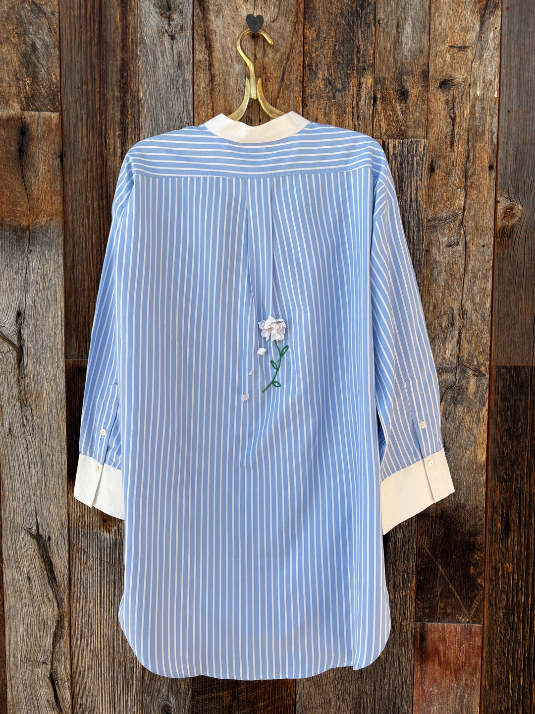 Chan Luu Falling Flower Tunic Blue Stripe 1