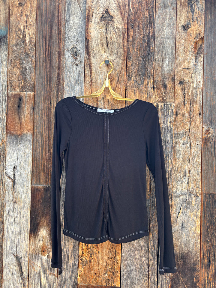 Project Social T Yoko Boatneck Rib L/S Black