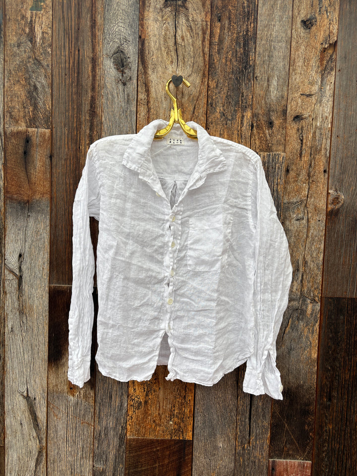Llea Blue Hadley Linen PKT Shirt White