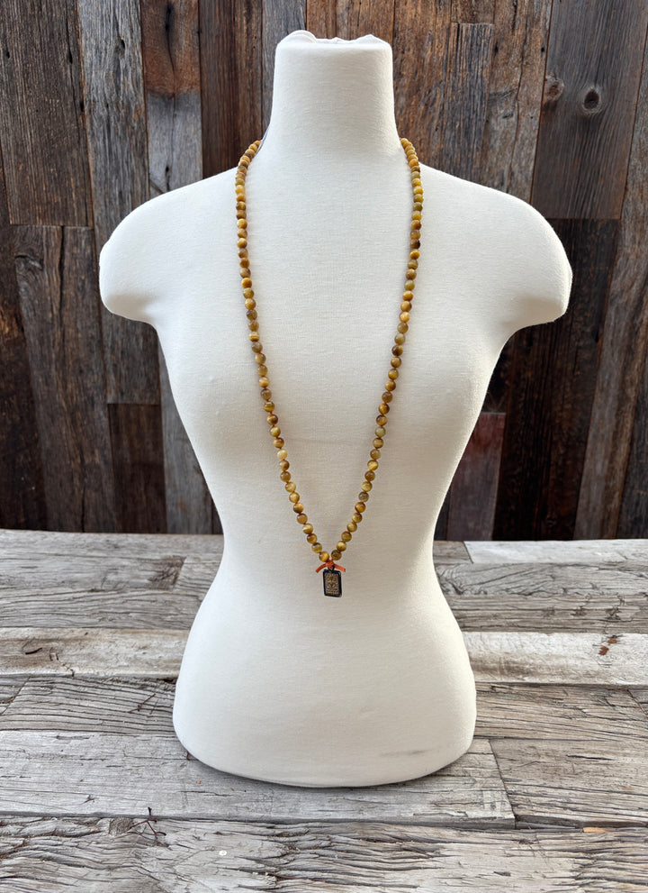 Radiant Malas Blond Tiger's Eye/Pendant Mala
