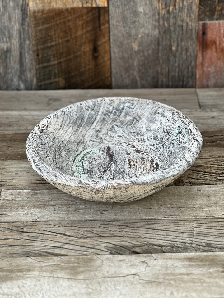 Blue Ocean Traders White Washed Vintage Bowl Large