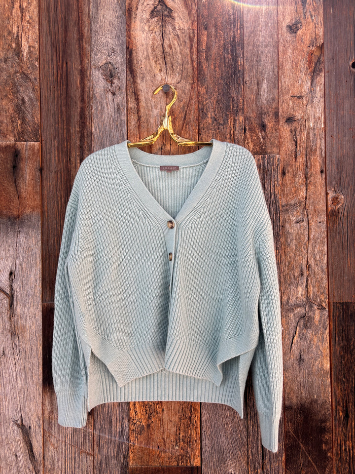 Lilla P Relaxed Side Vent Cardigan Frost