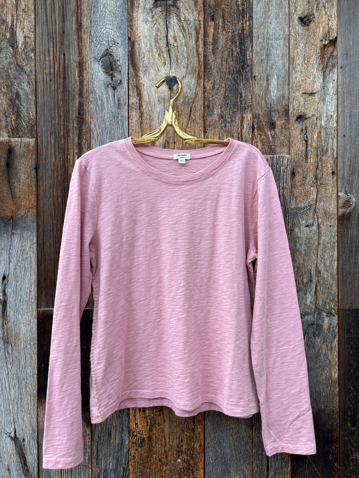 Dylan Blanket Stitch Classic Tee Vintage Pink