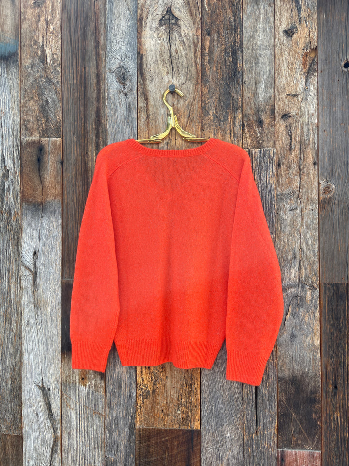 Margaret O'Leary V Neck Raglan Pullover Persimmon