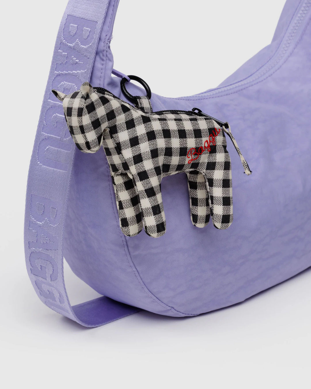 Baggu Horse Charm- Black & White Gingham