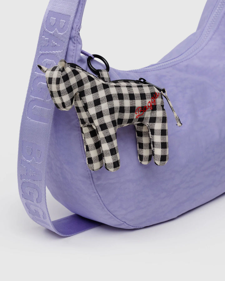 Baggu Horse Charm- Black & White Gingham