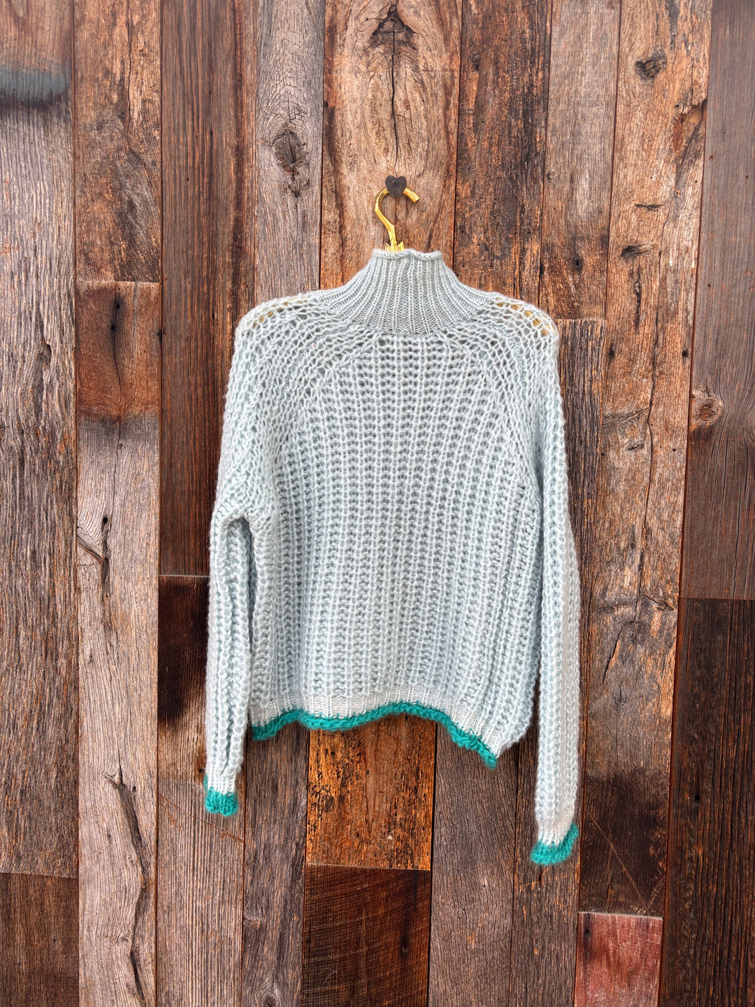 Wooden Ships Mock T Neck Blue Heaven Teal Tipped