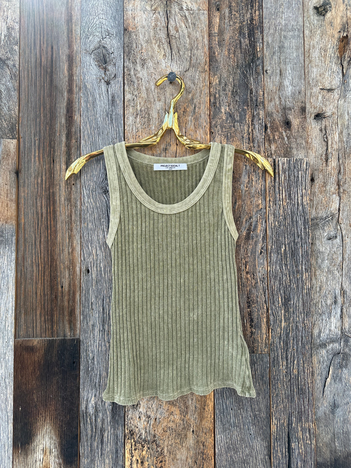 Project Social T Cooper Sweater Rib Tank Olive