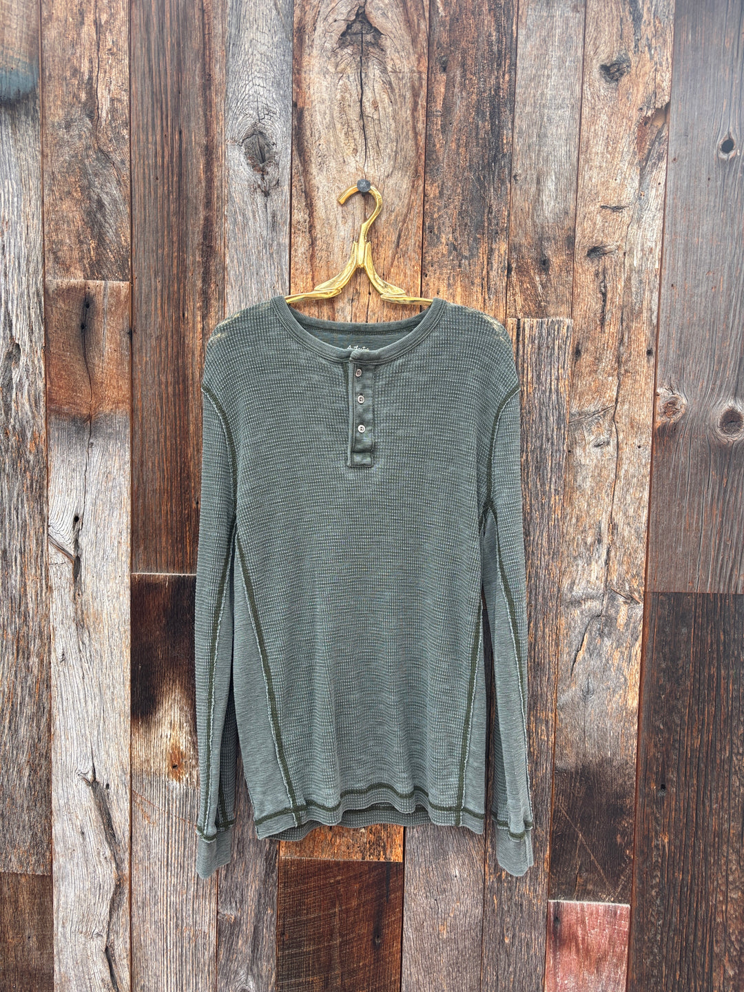 True Grit Waffle Thermal Henley Cargo