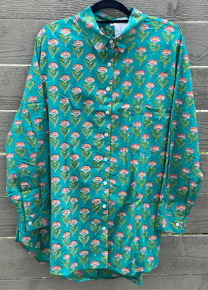 And For Good Boyfriend Shirt Carolina Tulip Teal