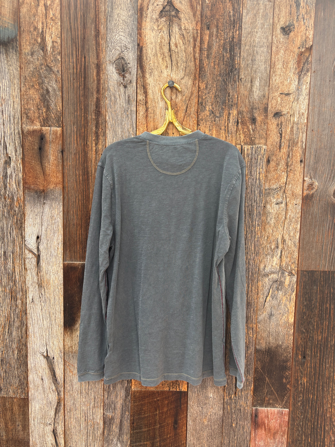 True Grit Venice Slubs L/S Henley Carbon