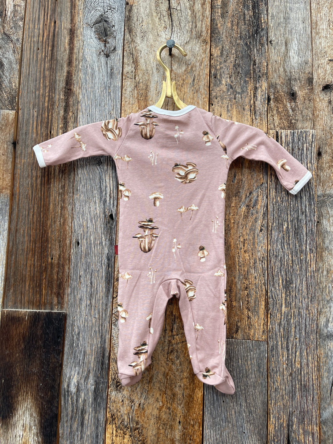 Milkbarn Organic Zipper Footed Romper Mushroom