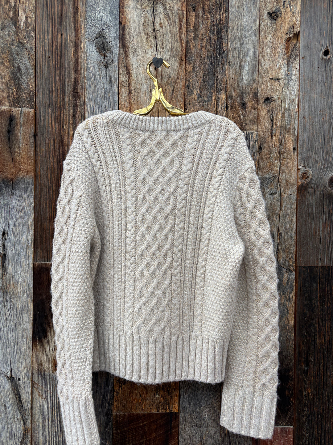 Dylan Serena Cable-Knit Pullover Oatmeal