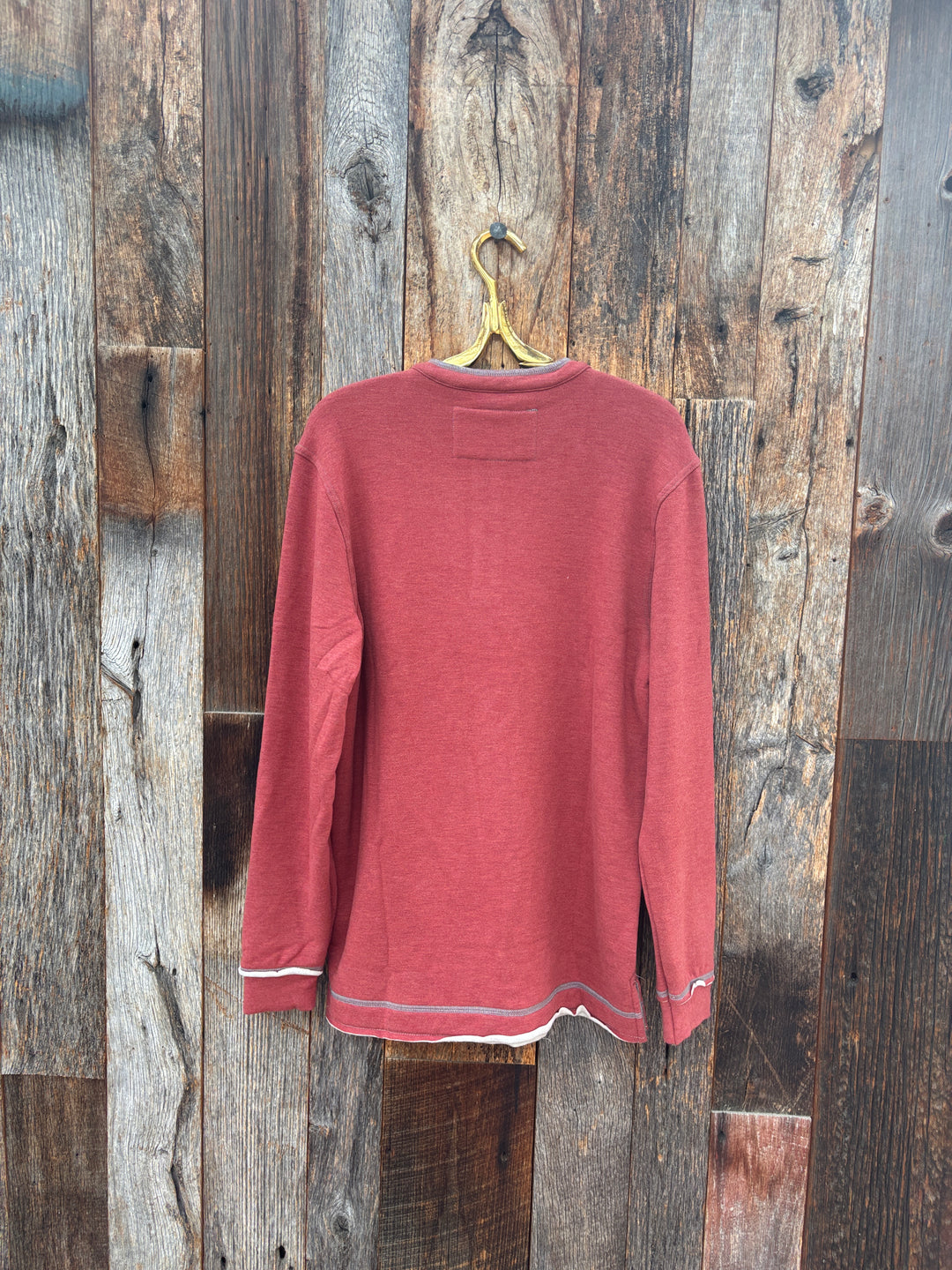 True Grit Lux Cloud Double-Sided L/S Henley Red