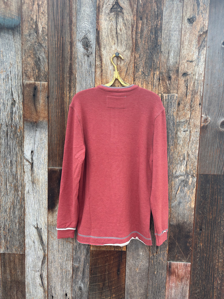 True Grit Lux Cloud Double-Sided L/S Henley Red