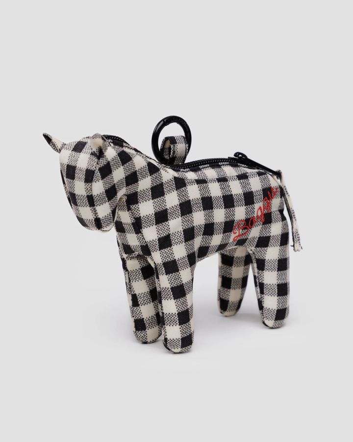 Baggu Horse Charm- Black & White Gingham
