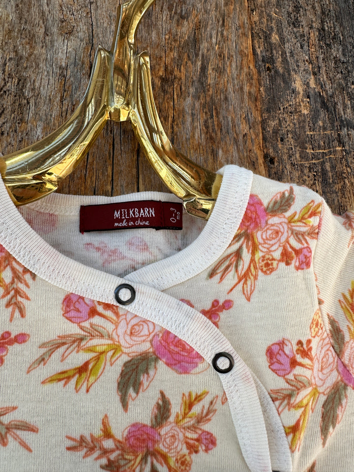 Milkbarn Organic Footed Romper Vintage Floral
