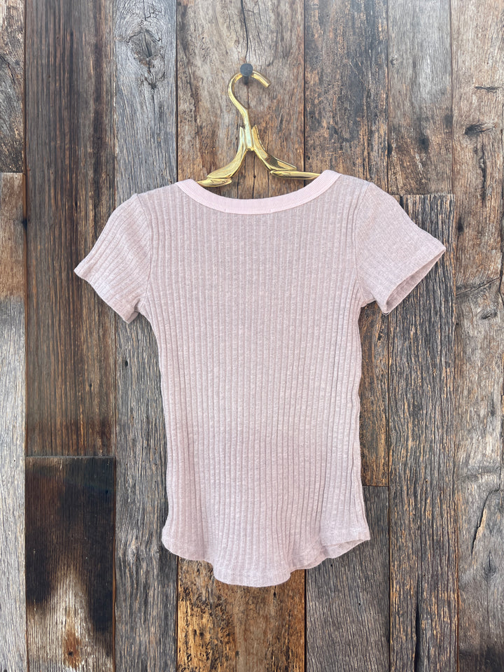 Project Social T Julie Scoop Neck Sweater Rib Tee Cameo Rose