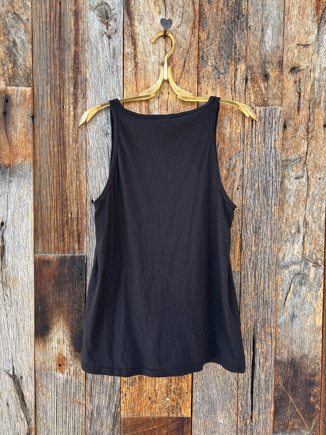 Llea Blue Jersey Tank Black