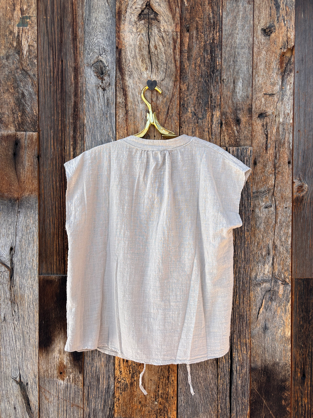 Milio Milano Cotton/Linen Blend SS Top Taupe