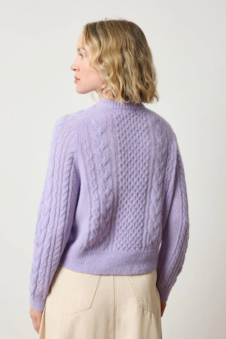 Lilla P Mixed Stitch Pullover Lavender