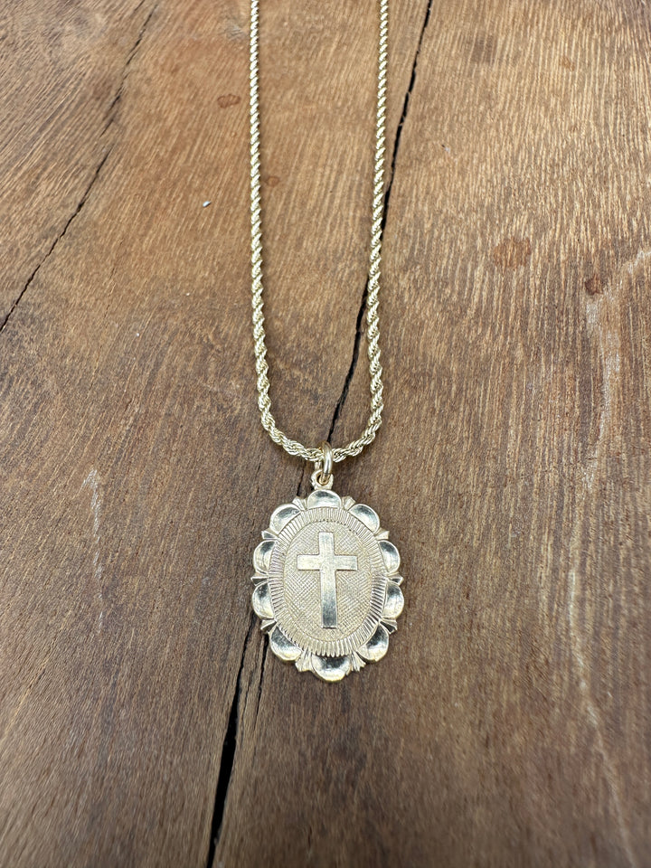 Joy Dravecky Gold-Filled Scalloped Cross