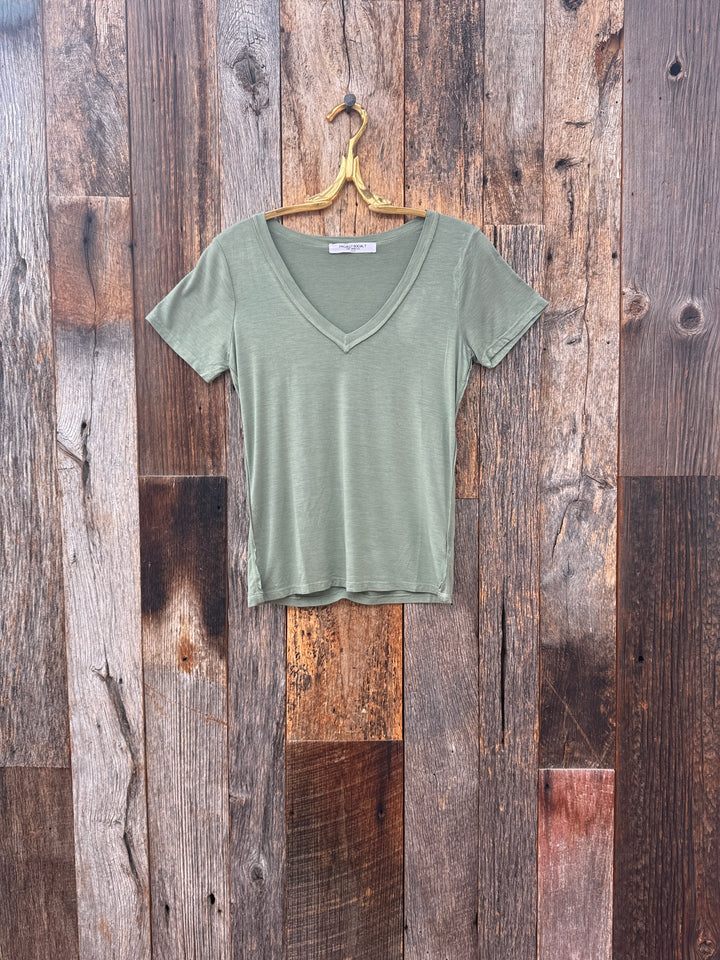 Project Social T Ivette V-Neck S/S Dark Sage