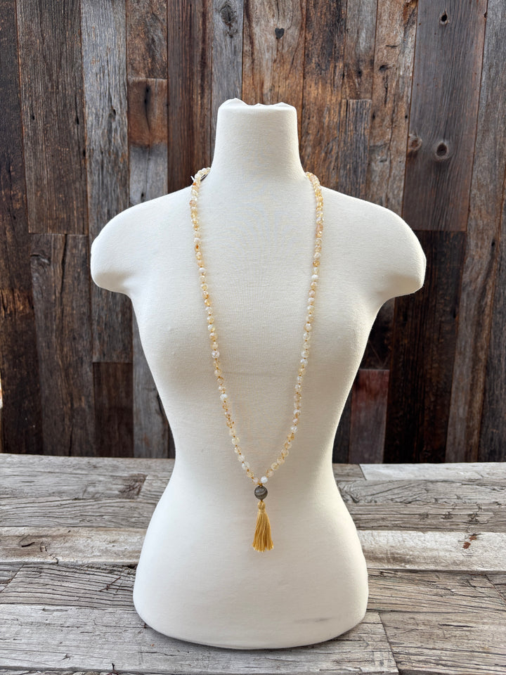 Radiant Malas Citrine Faceted/Lampwork Glass Mala