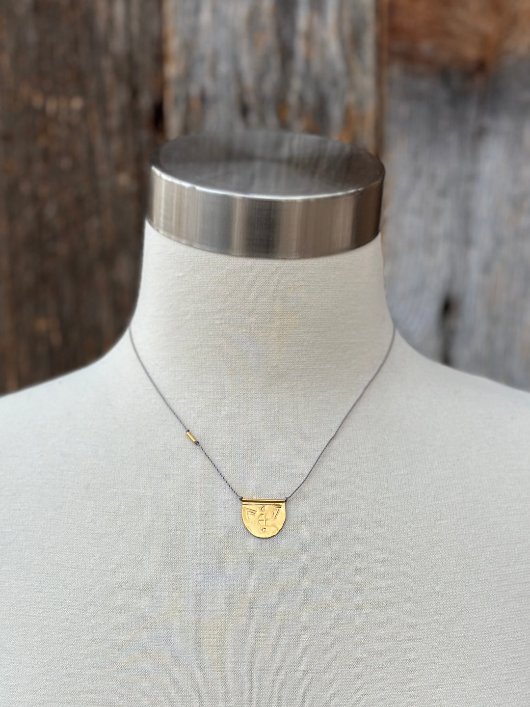 River Song Golden Halfmoon Talisman Necklace 24K GV
