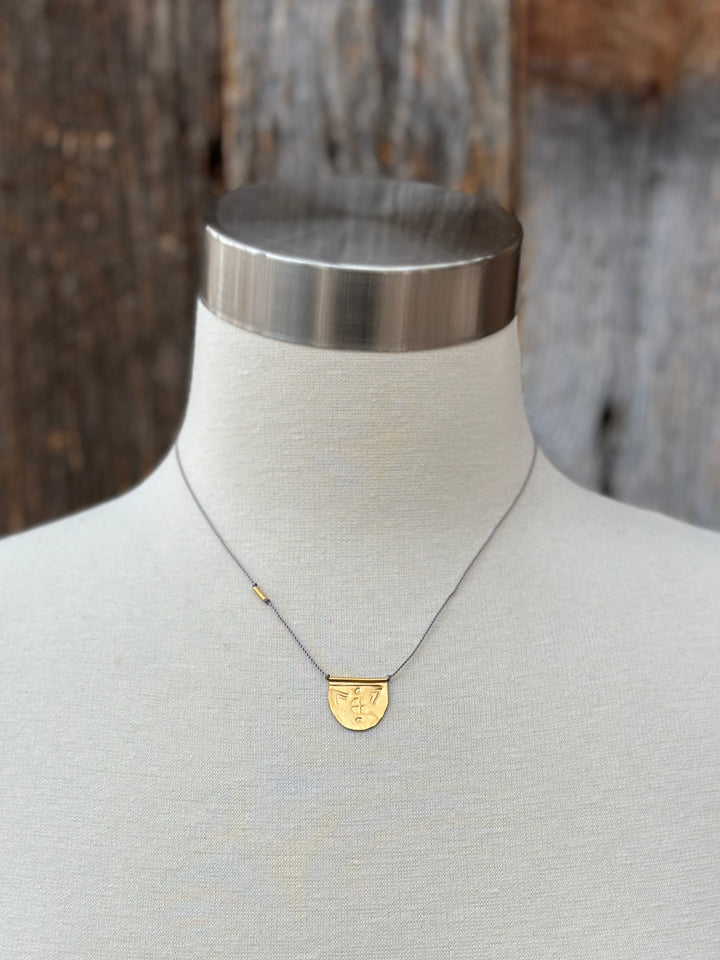River Song Golden Halfmoon Talisman Necklace 24K GV