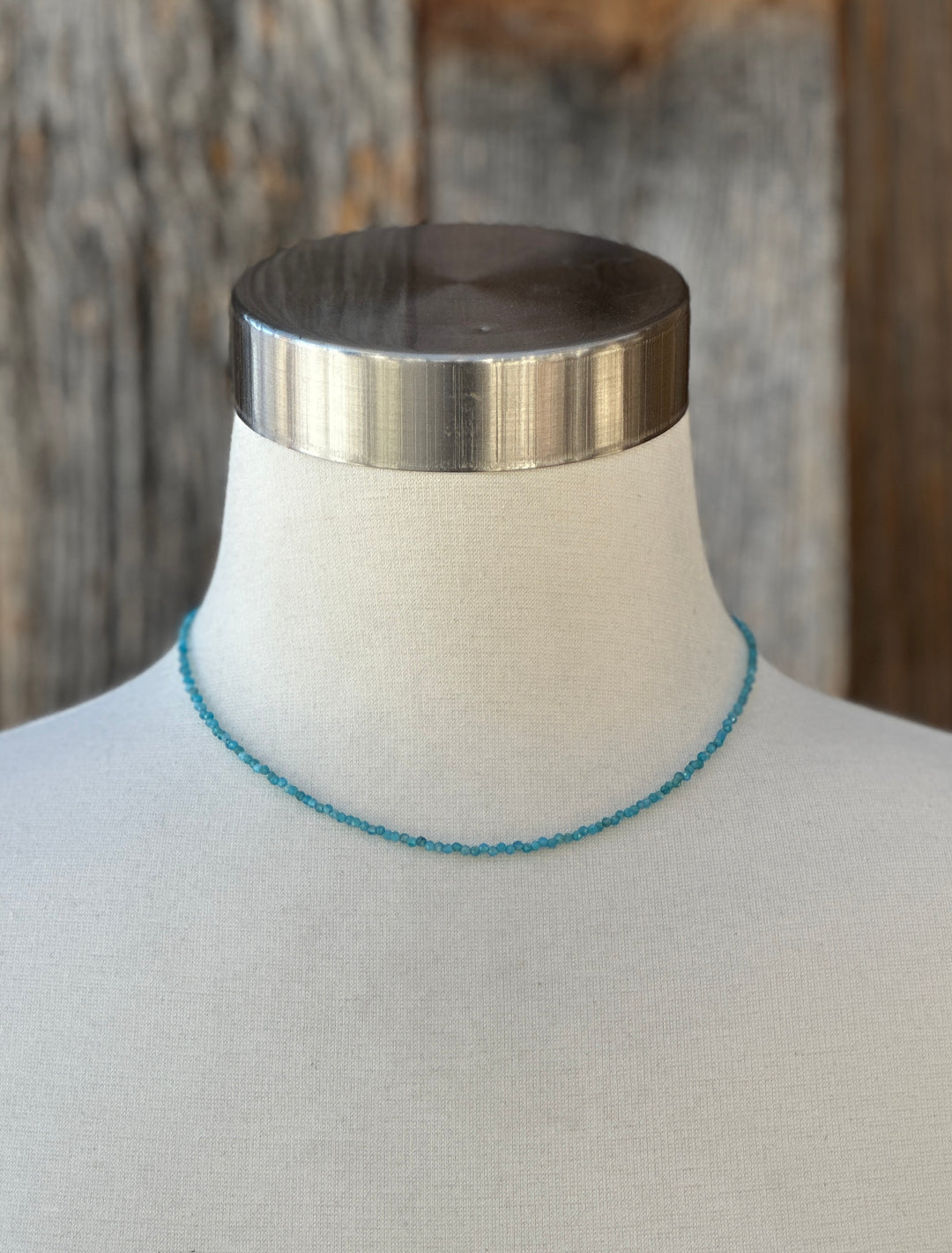 Radiant Malas Tiny Intention Necklace Blue Apatite 16"