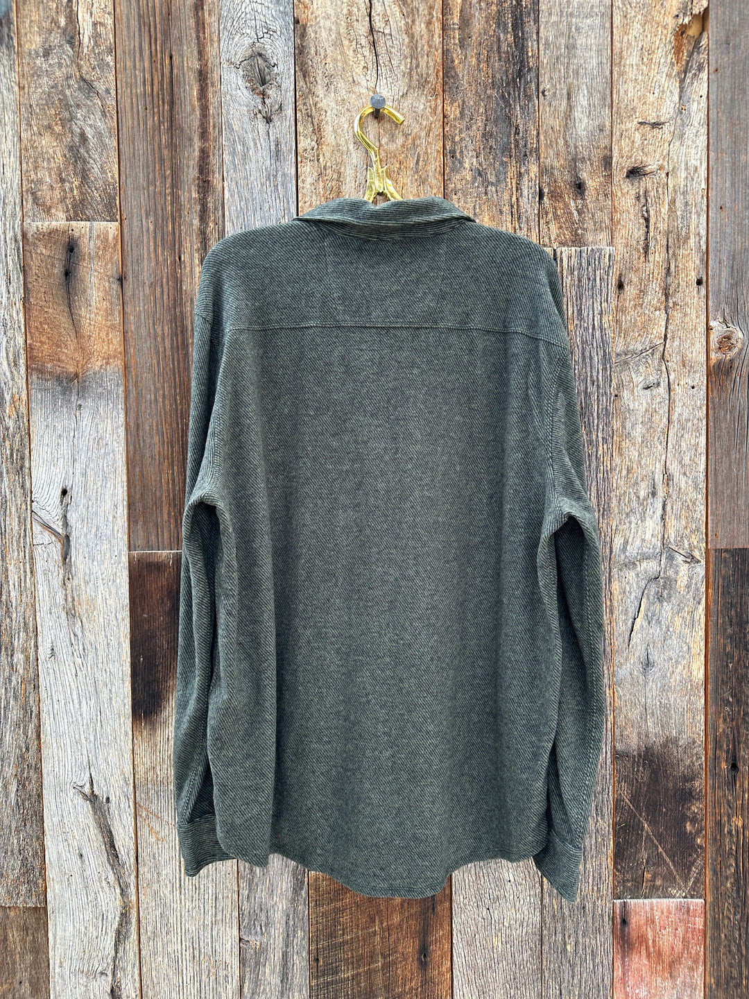 True Grit Herringbone L/S 2 Pocket Shirt Dark Green
