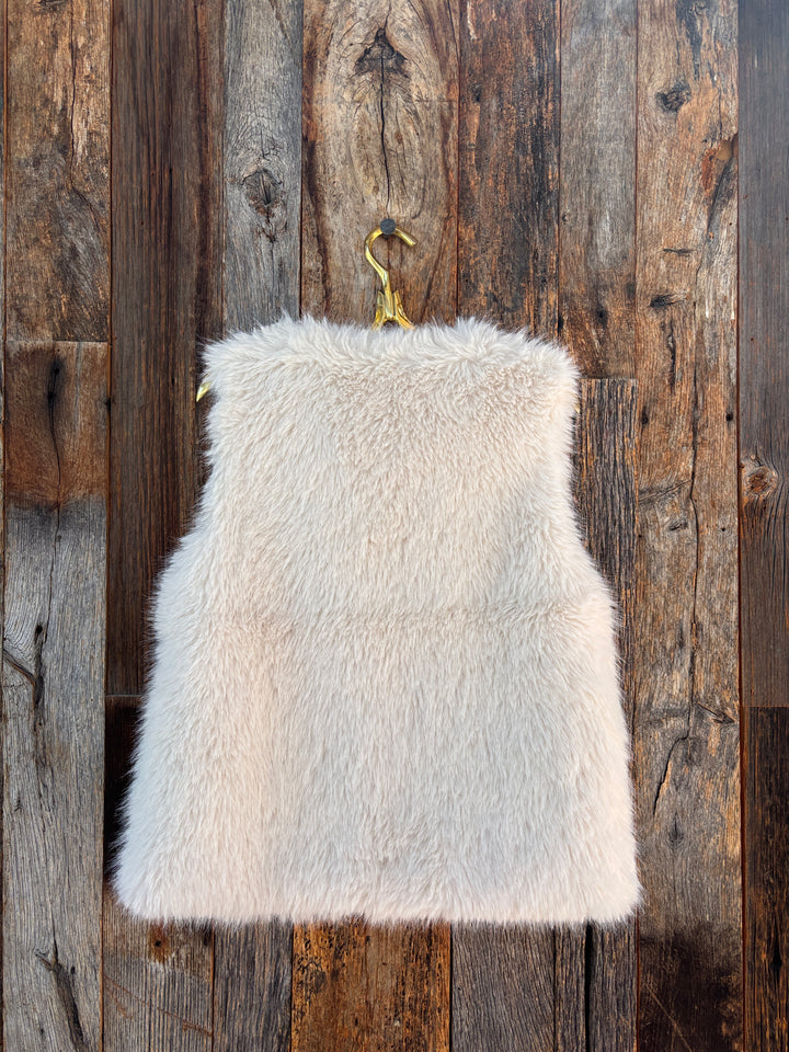 Dylan Ava Faux Fur Vest Soft White