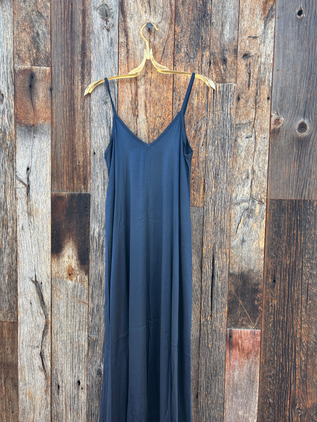 Milio Milano Silky Slip Maxi Dress Navy