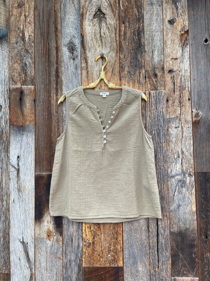 Dylan Andi Sleeveless Top Moss