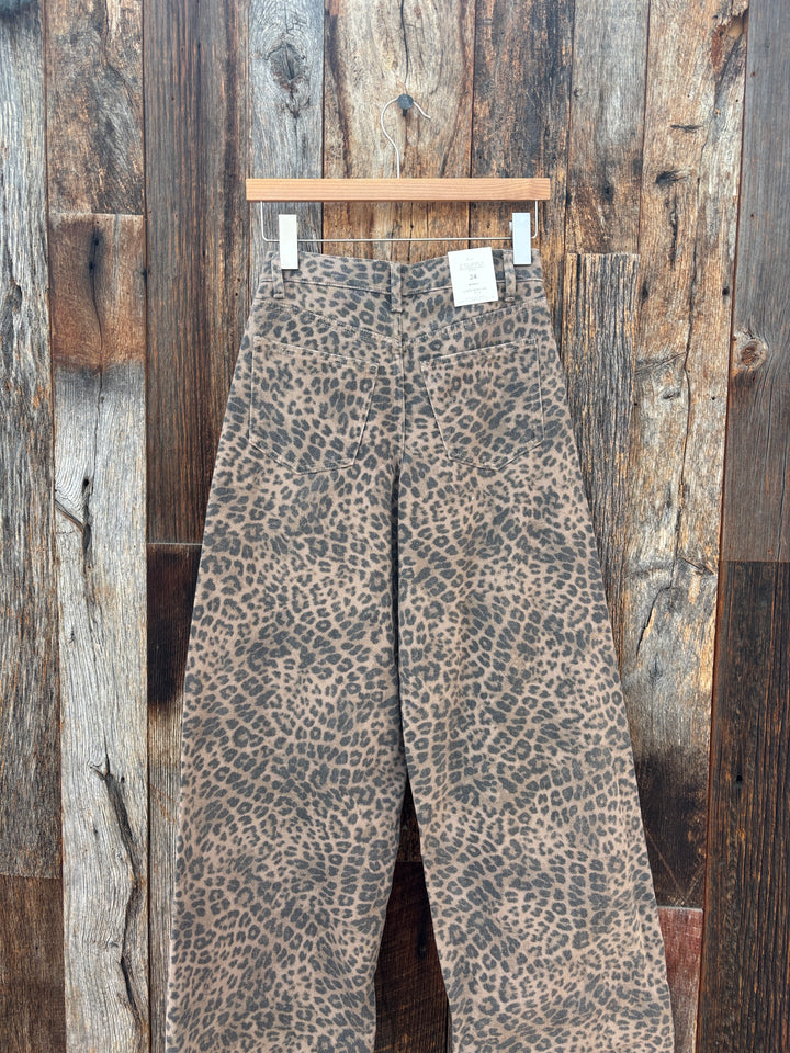 Z Supply Marli Denim Leopard Pant Desert Tan