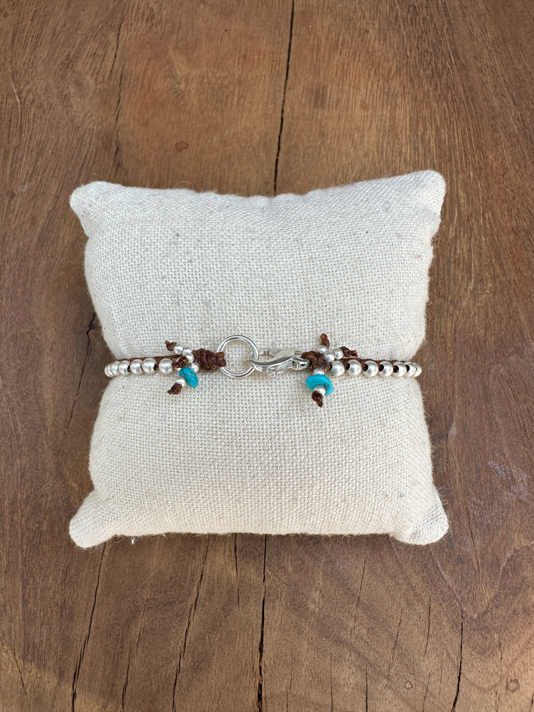 Minetta Turquoise Stones on Walnut