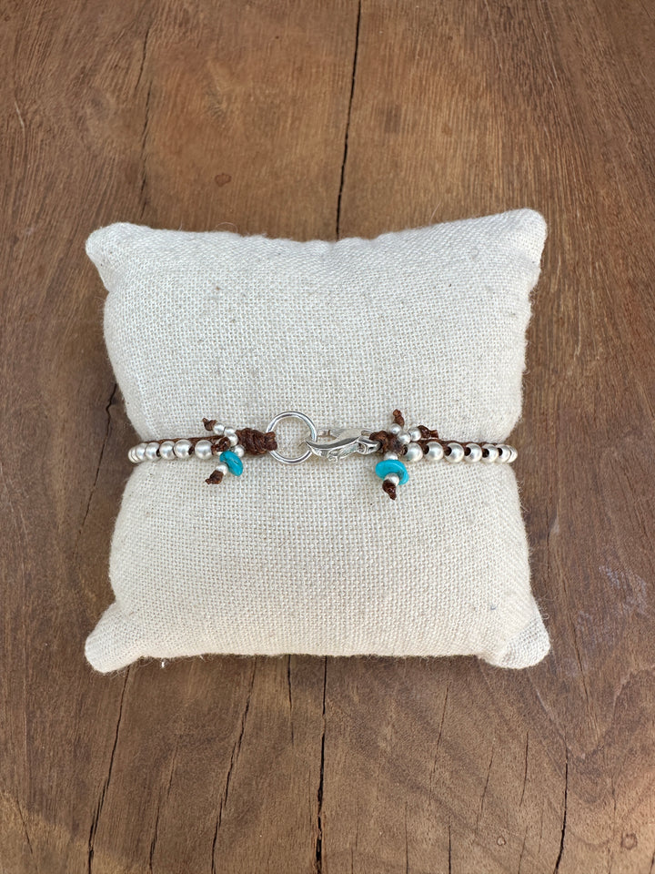 Minetta Turquoise Stones on Walnut