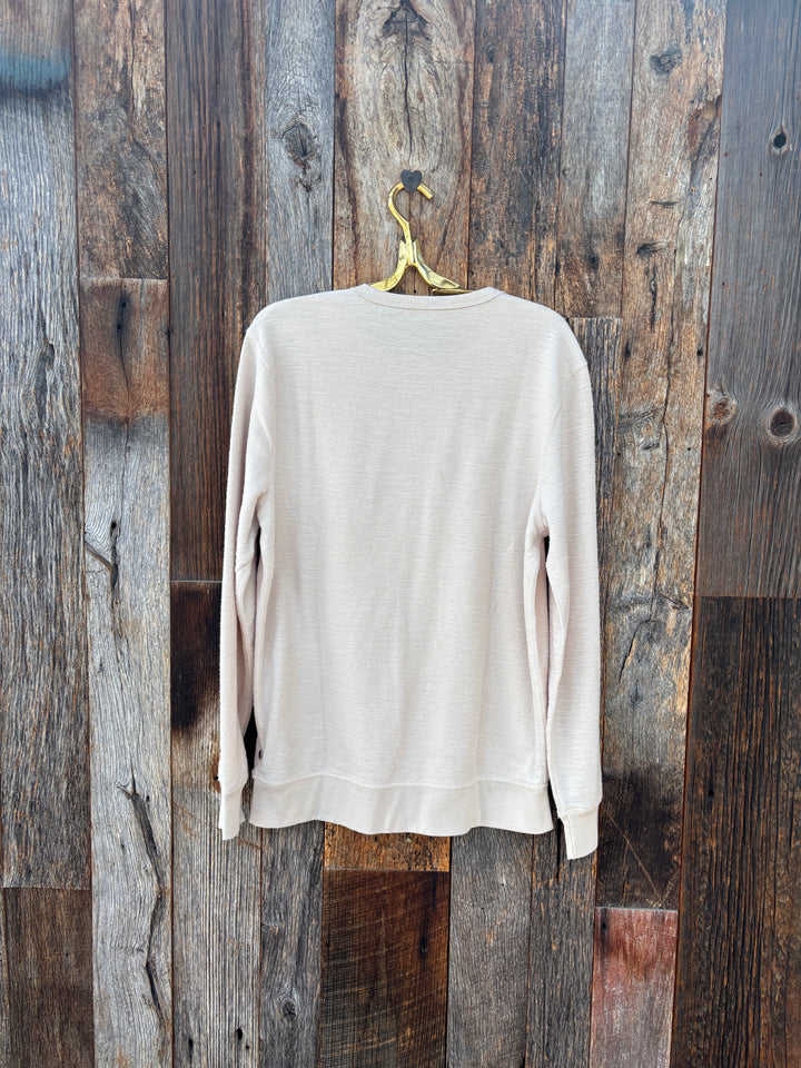 True Grit Whiskey Waffle Crew Slub Sweatshirt Oatmeal