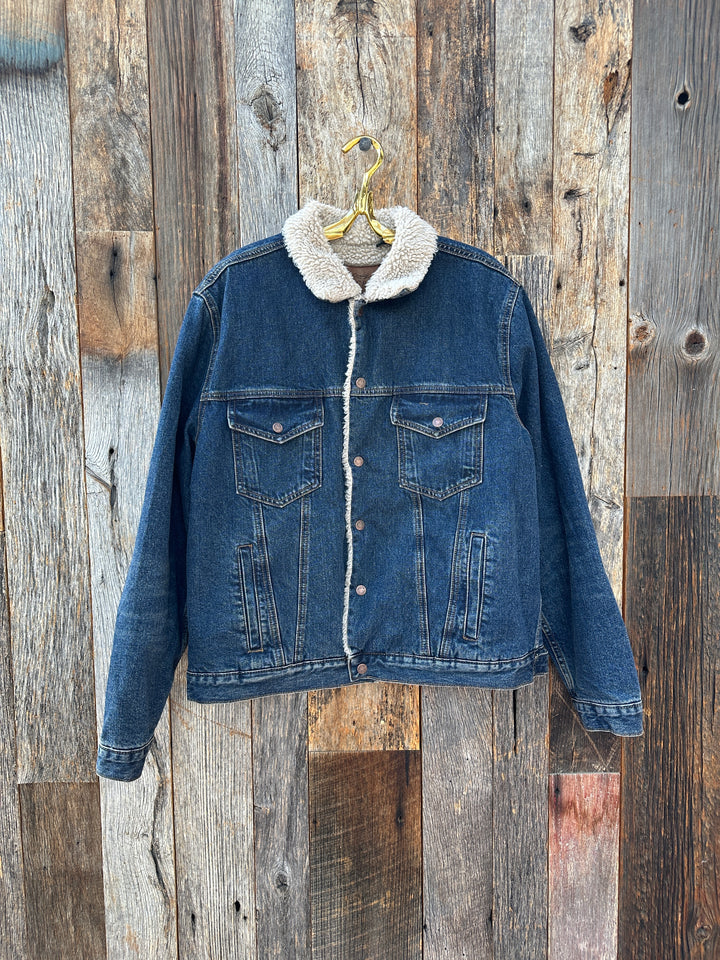 True Grit Freemont Sherpa-Lined Jacket Indigo