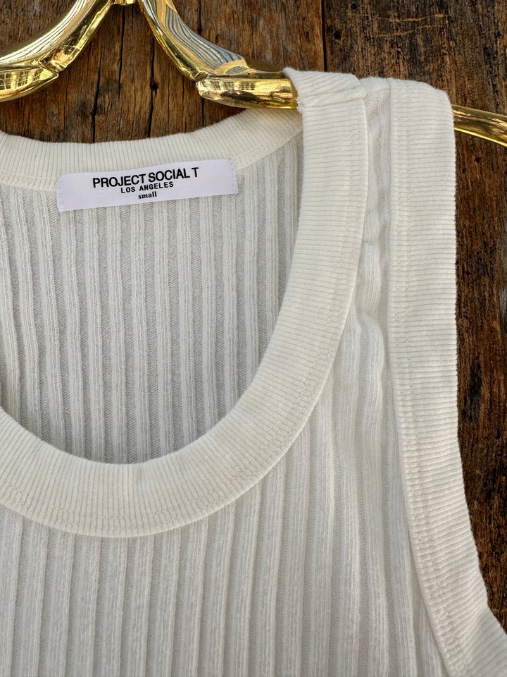Project Social T Cooper Sweater Rib Tank White