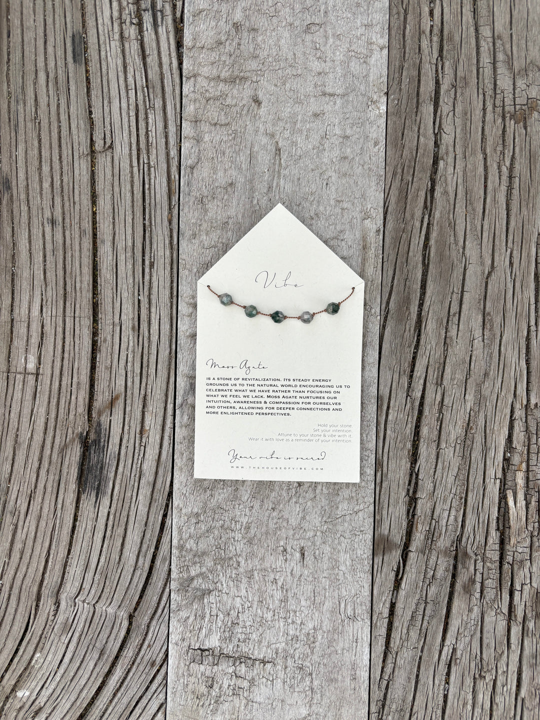 Vibe Necklace Moss Agate  5 Stone