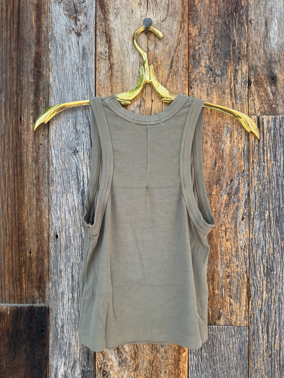 Stateside Rib Cropped High Neck Tank Bay Leaf