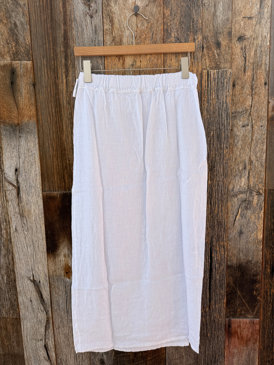 Milio Milano Wrap Linen Skirt White
